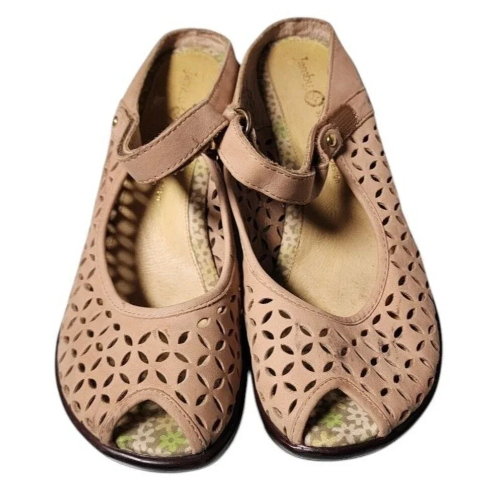 Jambu 'Journey Encore' Wedge Mary Jane Clogs Size 7 Boho Artsy Leather Y2K